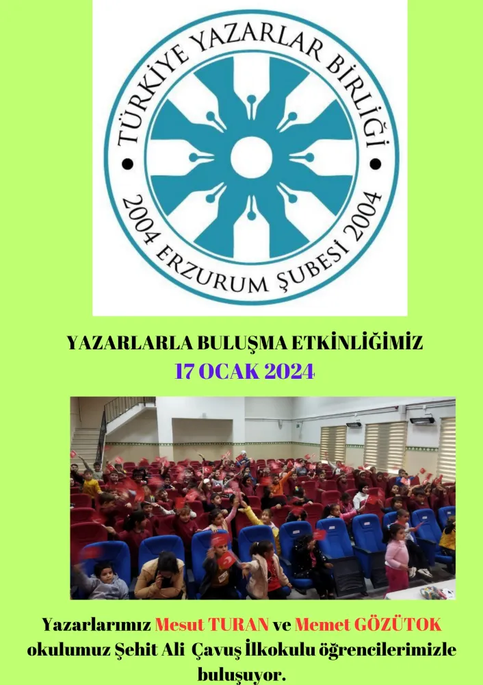 Türkiye Yazarlar Birliği (TYB) Erzurum Şubesinden anlamlı bir faaliyet daha 
