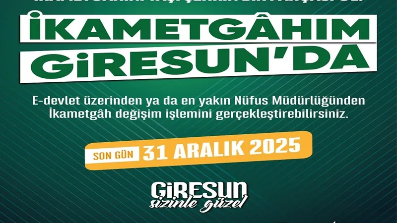 Giresun için ikamet çağrısı yapıldı